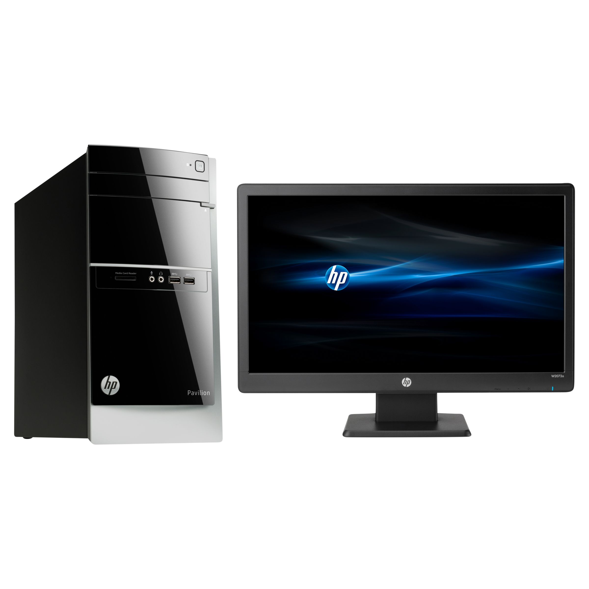 HP Pavilion 500-386nam Desktop PC and W2072a 20" Monitor, Intel Pentium, 8GB RAM, 1TB