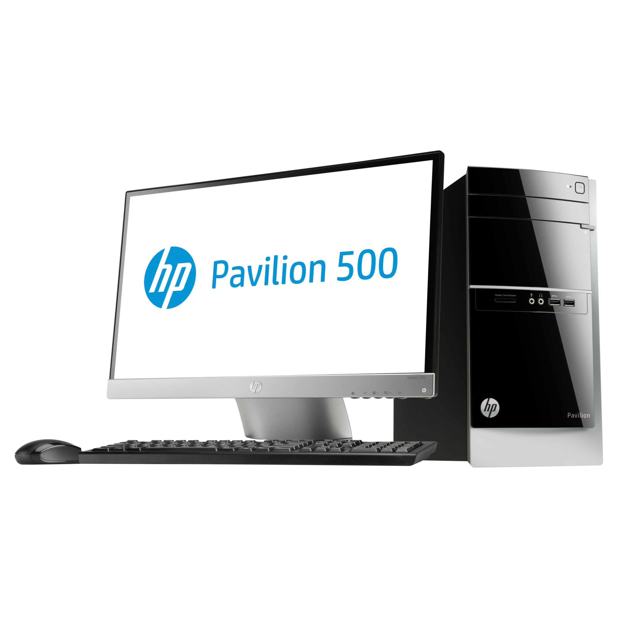 HP Pavilion 500-368nam Desktop PC and 23xi 23" Monitor, Intel Core i7, 8GB RAM, 2TB