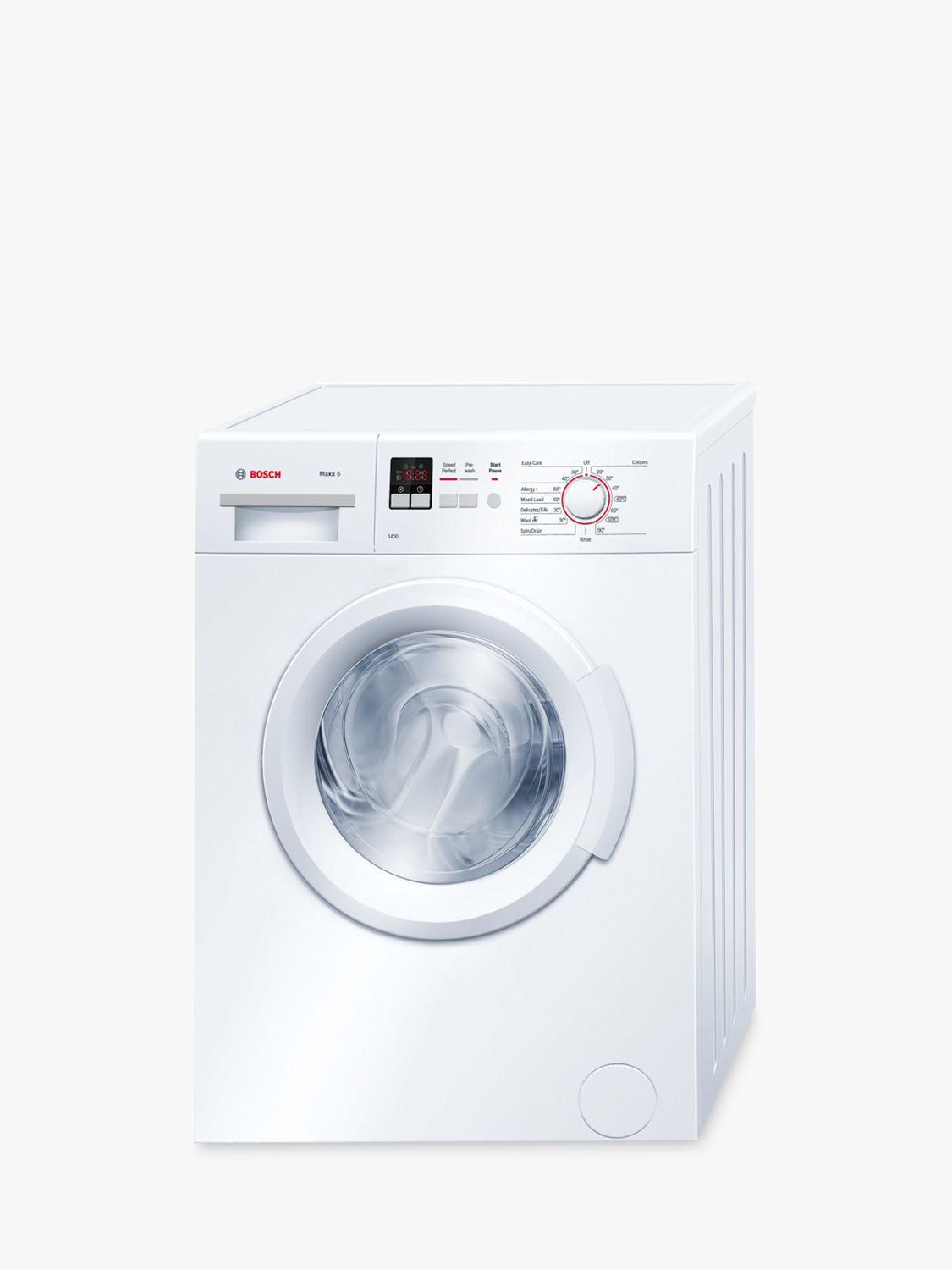 Bosch WAB28161GB Freestanding Washing Machine, 6kg Load, A+++ Energy Rating, 1400rpm Spin, White