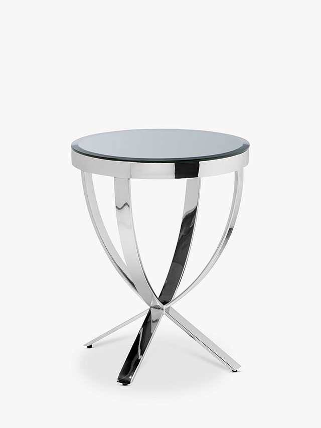 John Lewis Moritz Side Table, Clear/Polished Steel