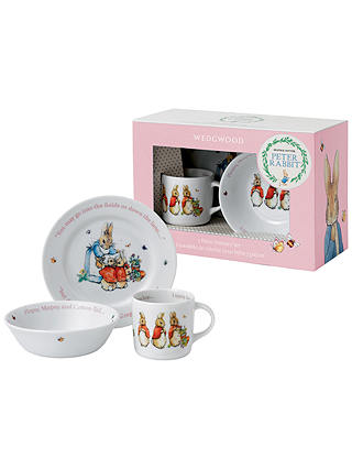 Beatrix Potter Peter Rabbit Wedgwood Flopsy, Mopsy and Cotton-Tail 3 Piece Nursery Set