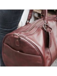 John Lewis Gladstone Leather Barrel Bag, Antique Tan