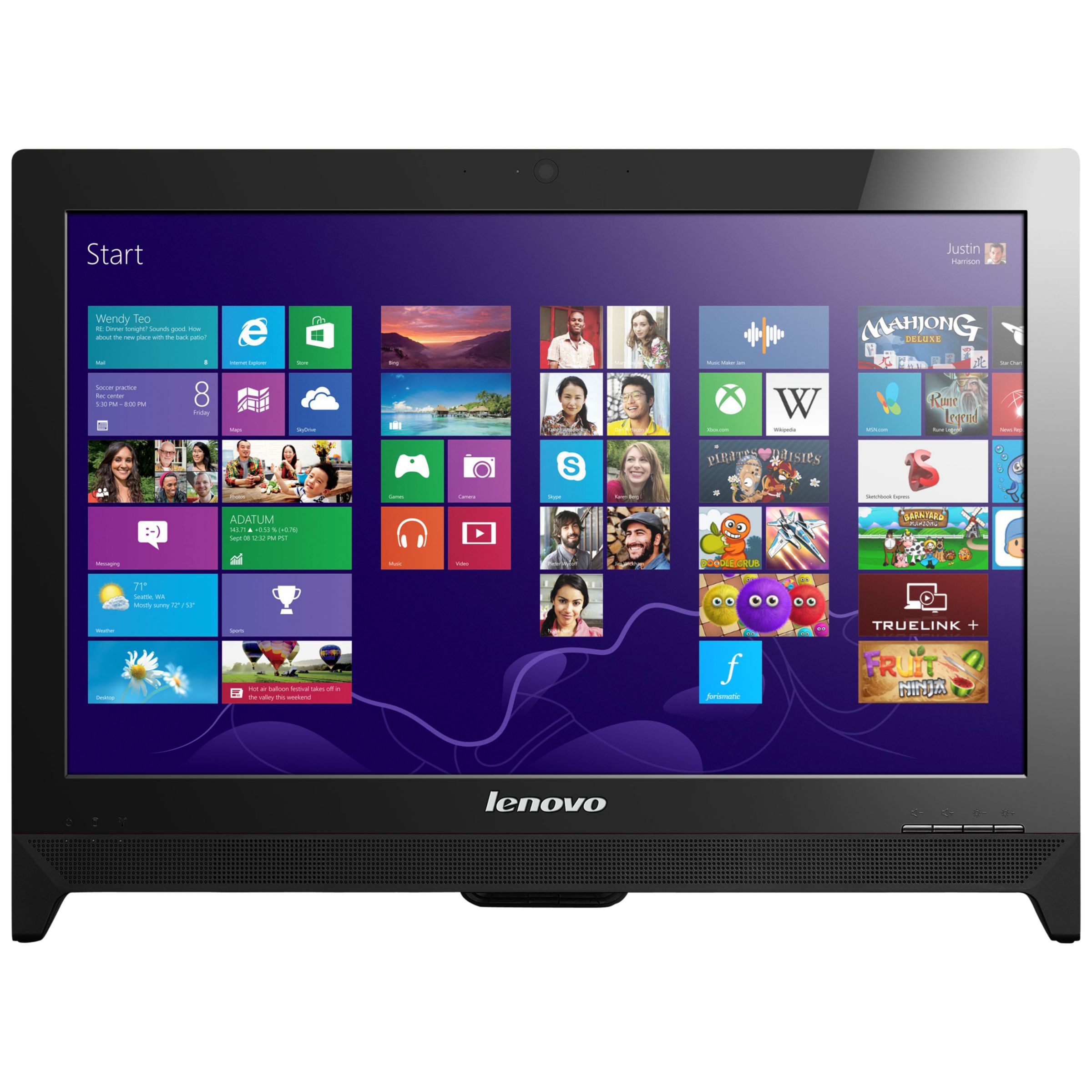 Lenovo C260 All-in-One Desktop PC, Intel Pentium, 4GB RAM, 1TB, 195", Black