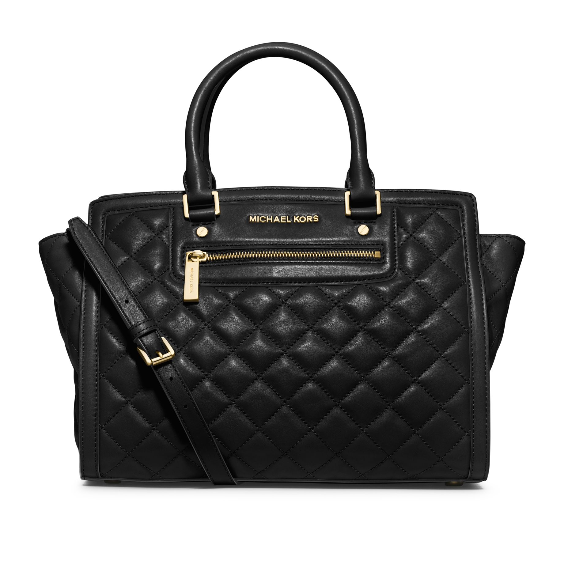 michael kors black selma leather bag