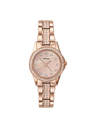 Sekonda 2034.27 Women's Rose Gold Plated Bracelet Strap Watch, Sandblast Rose