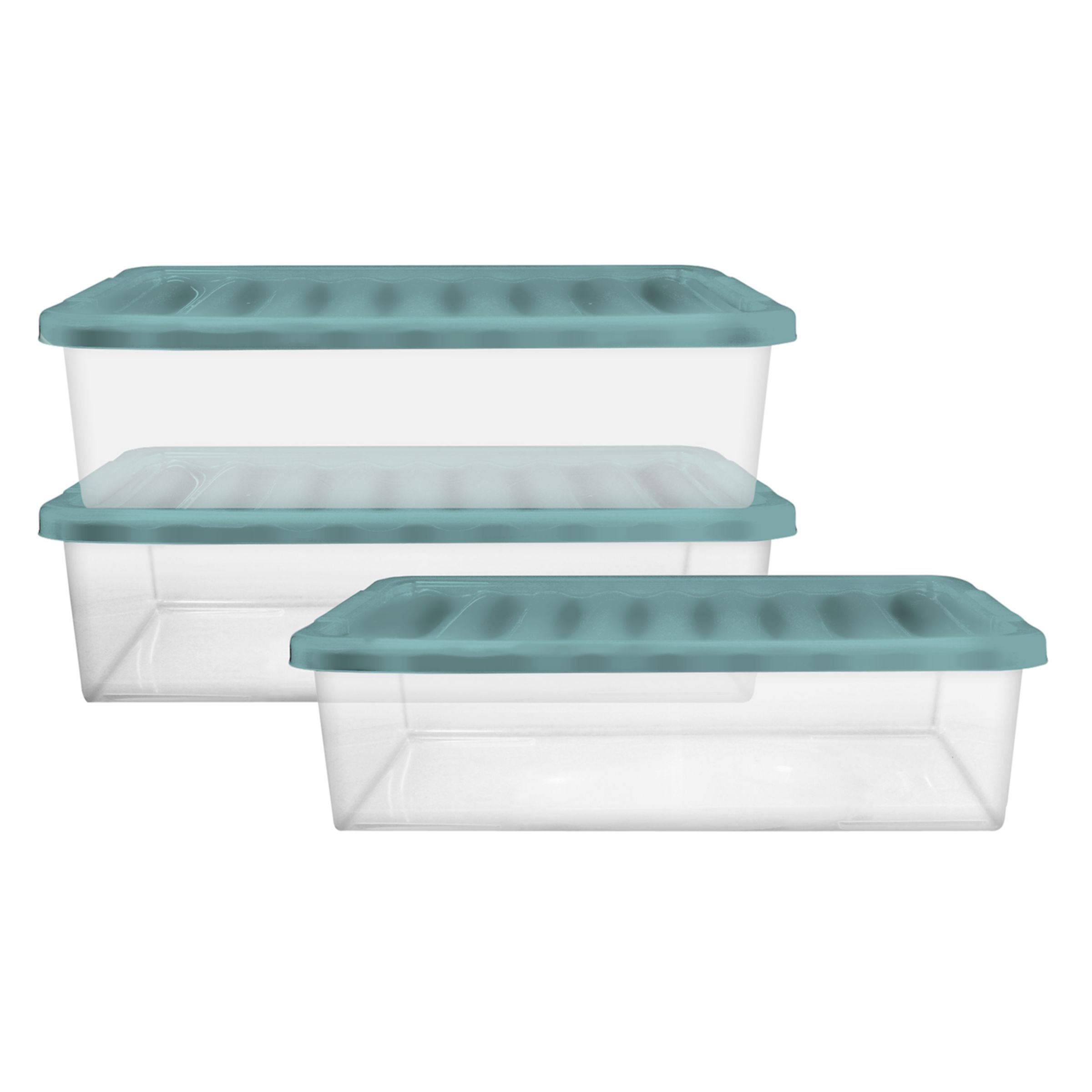 John Lewis Underbed Plastic Storage Boxes, Set of 3 at John Lewis