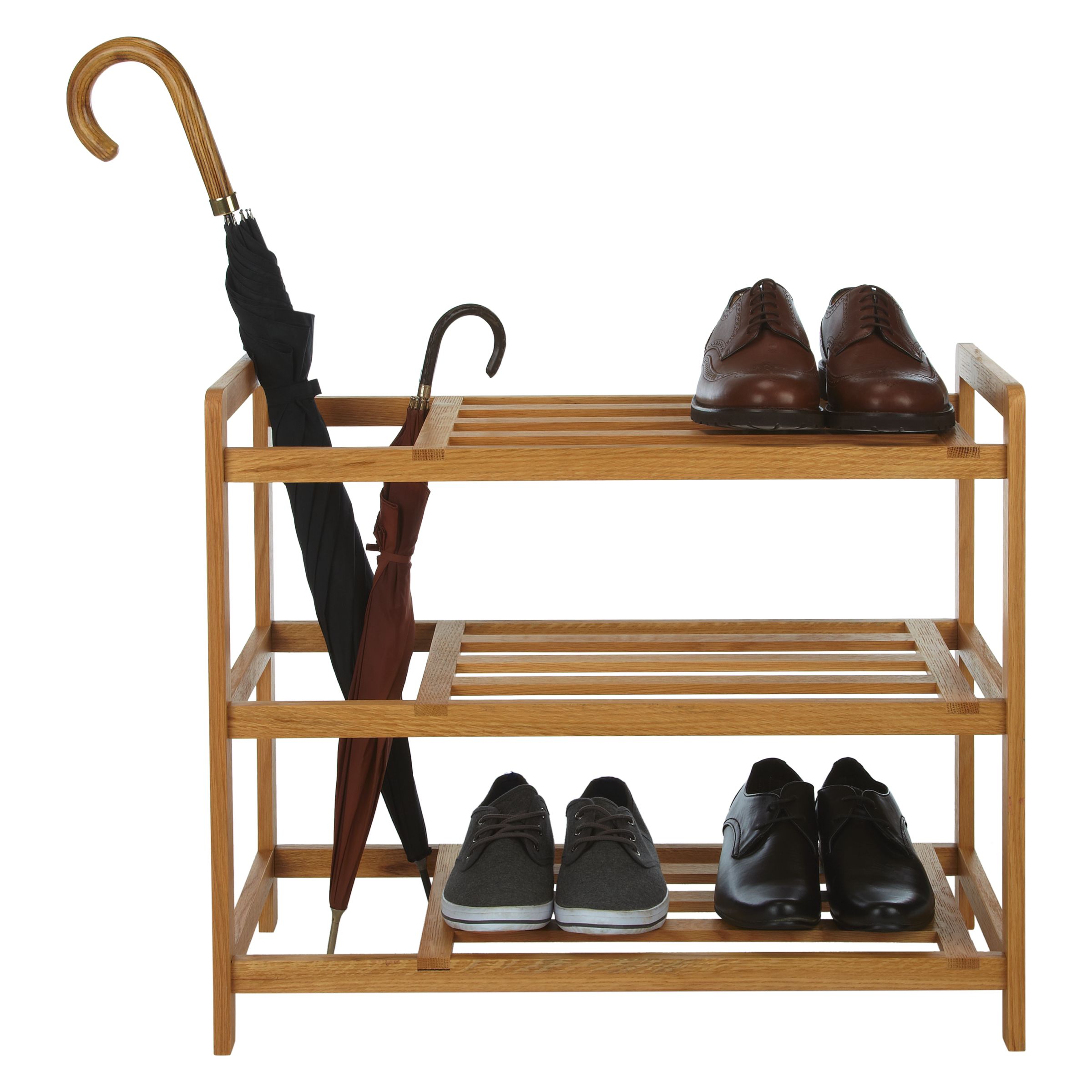 John Lewis 3 Tier Shoe Umbrella Rack Oak At John Lewis Partners