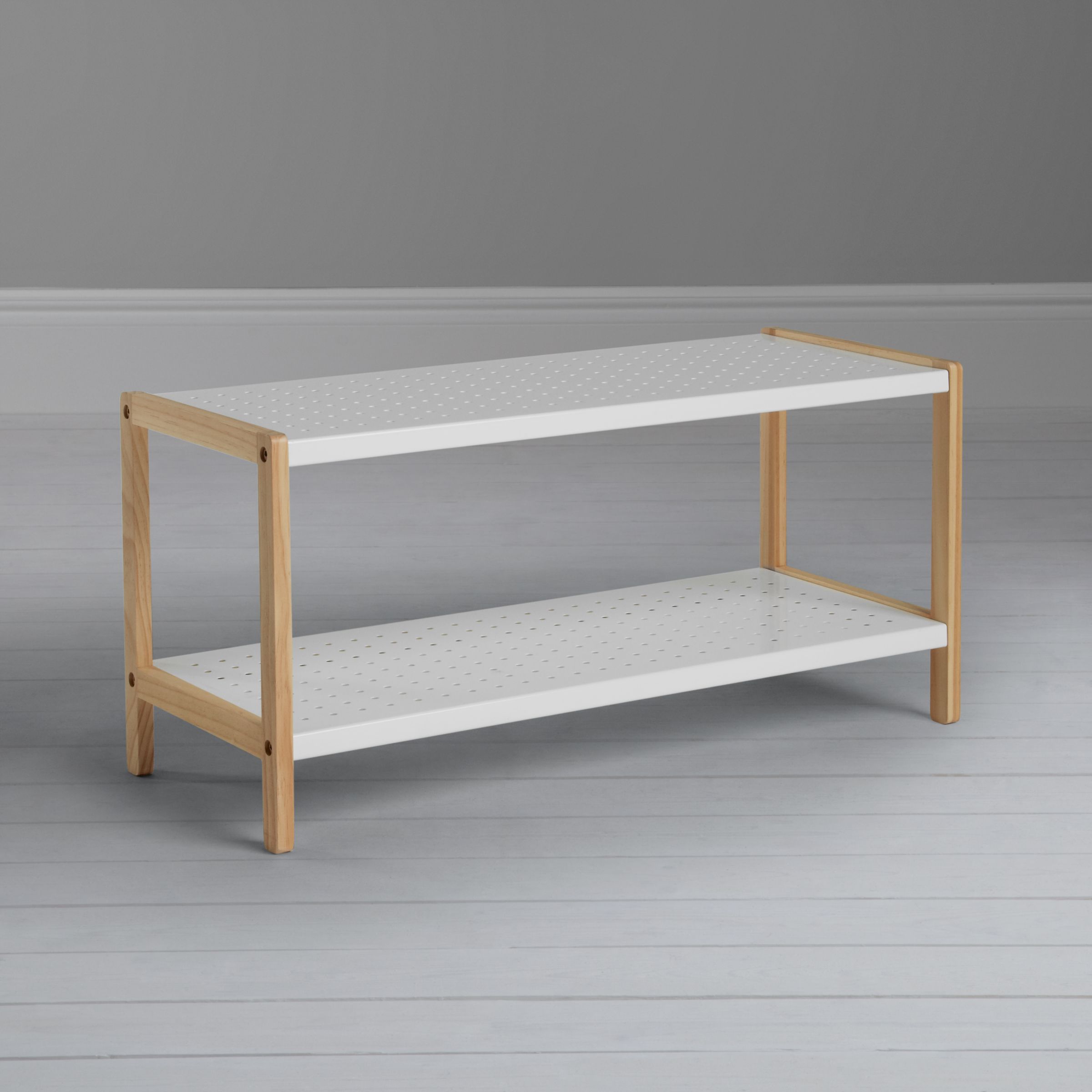 John Lewis White Enamel 2 Tier Shoe Rack At John Lewis Partners