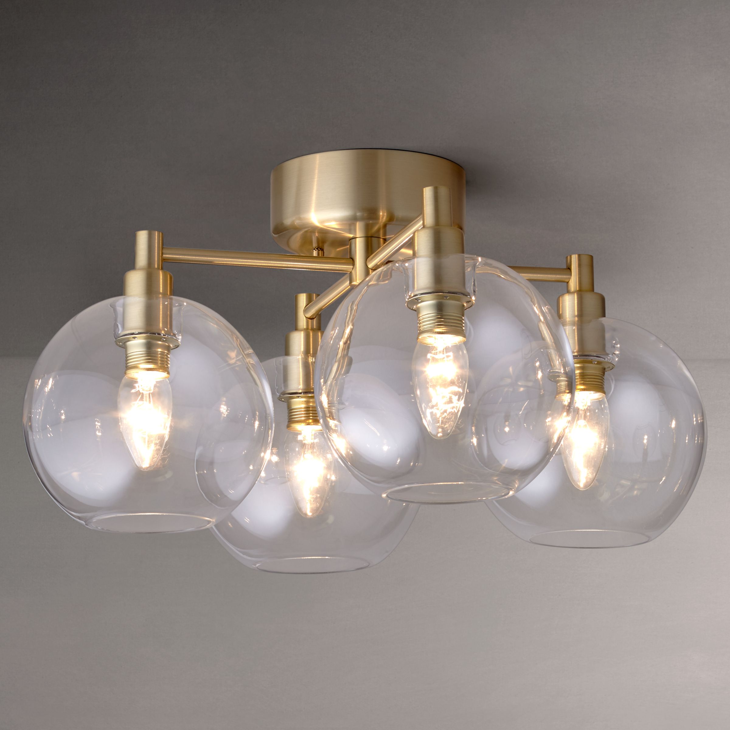 John Lewis Gloria Brass 4 Light Semi Flush Ceiling Light At John