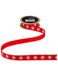 John Lewis & Partners 16mm Snowflake Ribbon, 3m, Red