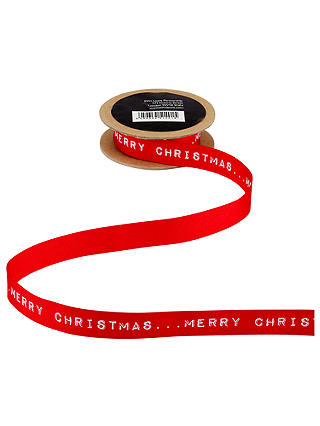 John Lewis & Partners Merry Christmas Ribbon, 3m, Red