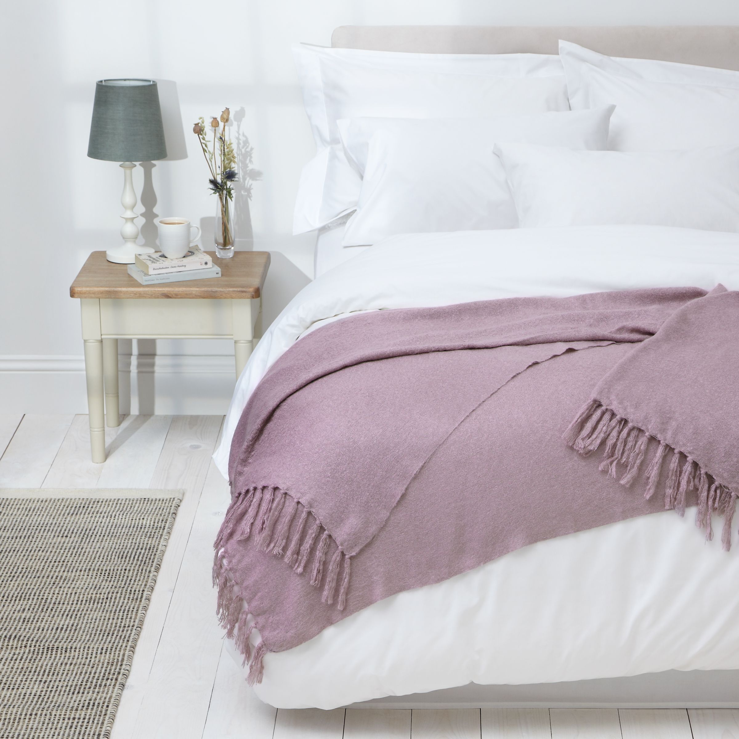 John Lewis Florence Throw, Amethyst at John Lewis & Partners