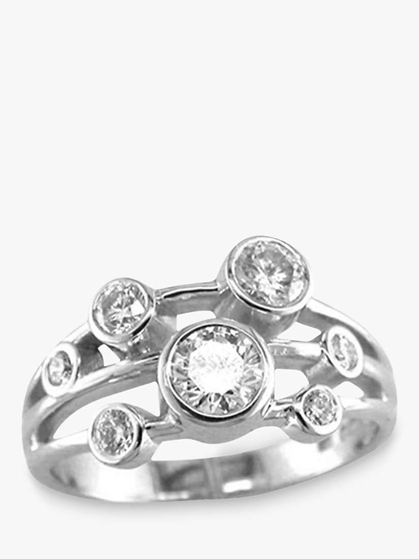 Buy E.W Adams 18ct White Gold Diamond 3 Row Set Ring, White Gold Online at johnlewis.com