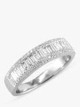 E.W Adams 18ct White Gold Diamond Baguette Cut Half Eternity Ring, White Gold