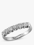 E.W Adams 18ct White Gold Diamond Half Eternity Ring, White Gold