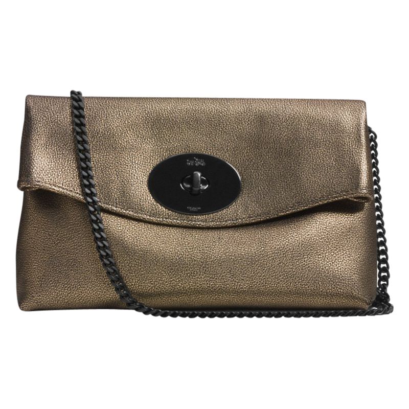 Coach Turnlock Leather Clutch Bag at John Lewis & Partners