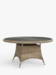 John Lewis Dante 6-Seater Round Glass Top Garden Dining Table