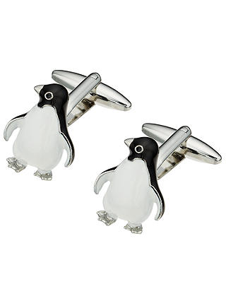 John Lewis Penguin Cufflinks, Black/White