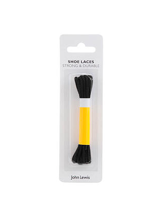 John Lewis & Partners 90cm Coated Fine Round Shoe Laces, Brown
