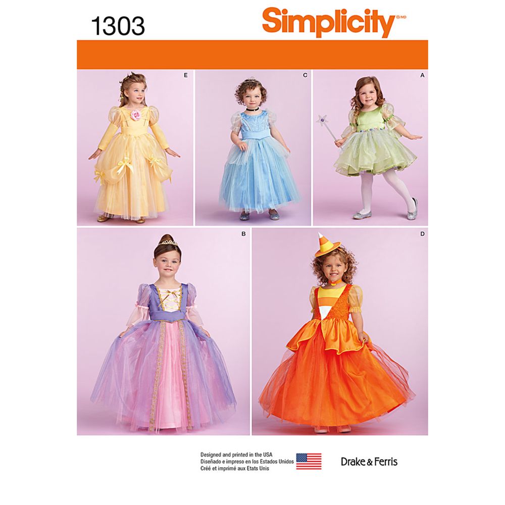 Simplicity Children's DressingUp Costumes Sewing Patterns, 1303 at