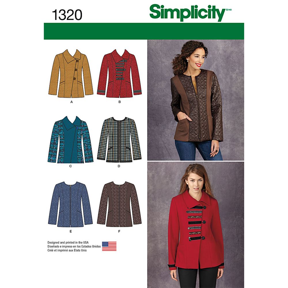 Buy Simplicity Women's Jackets Sewing Patterns, 1320 | John Lewis