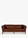Halo Groucho Medium 3 Seater Leather Sofa, Dark Leg, Antique Whisky