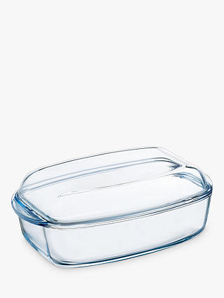 Pyrex Glass Rectangular Casserole Oven Dish with Lid, 6.5L