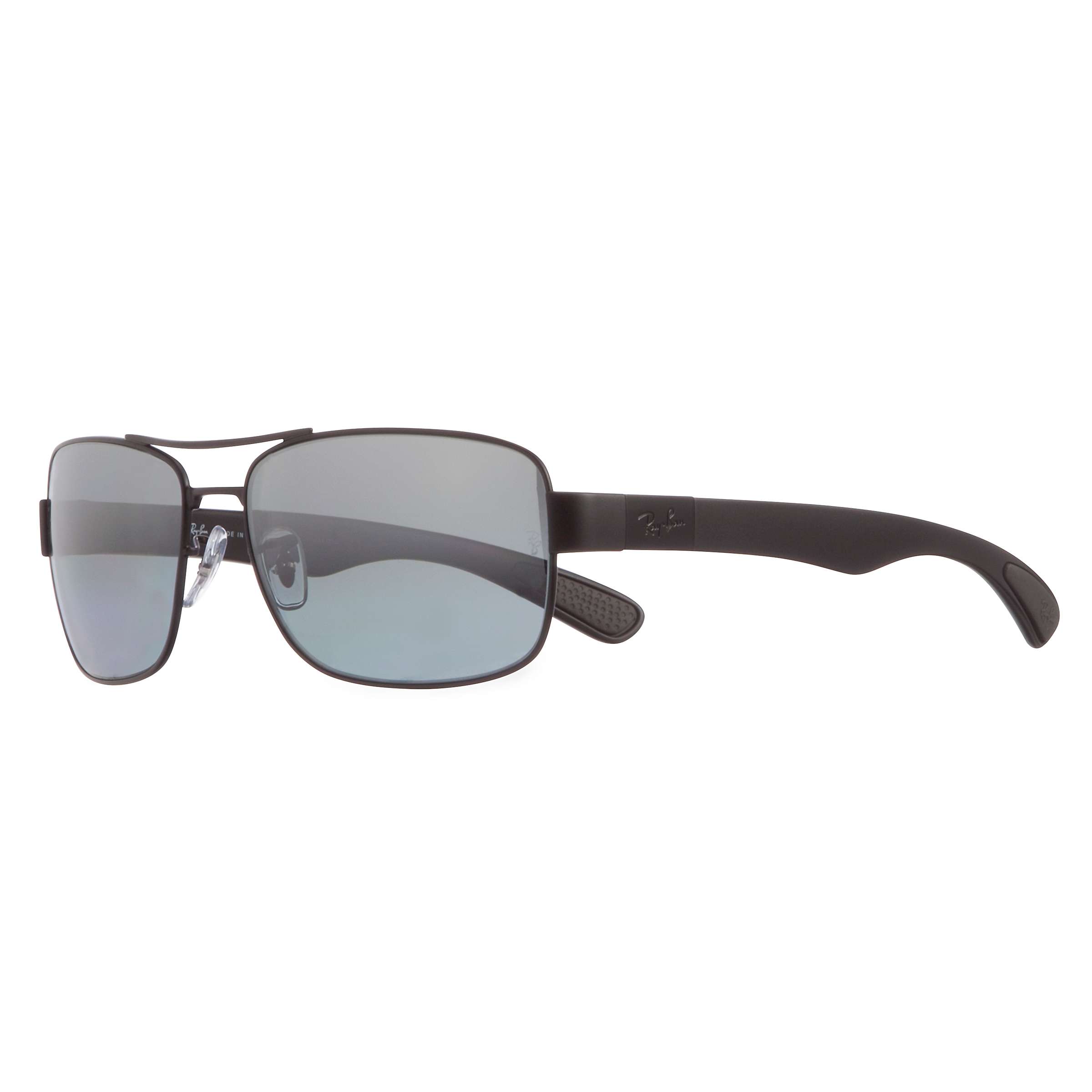 Buy Ray-Ban RB3522 Square Framed Polarised Sunglasses, Matte Black Online at johnlewis.com