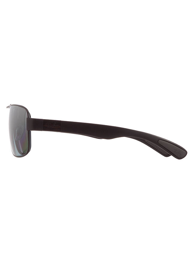Ray-Ban RB3522 Square Framed Polarised Sunglasses, Matte Black