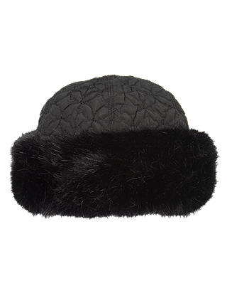 Chesca Faux Fur Trim Quilted Hat