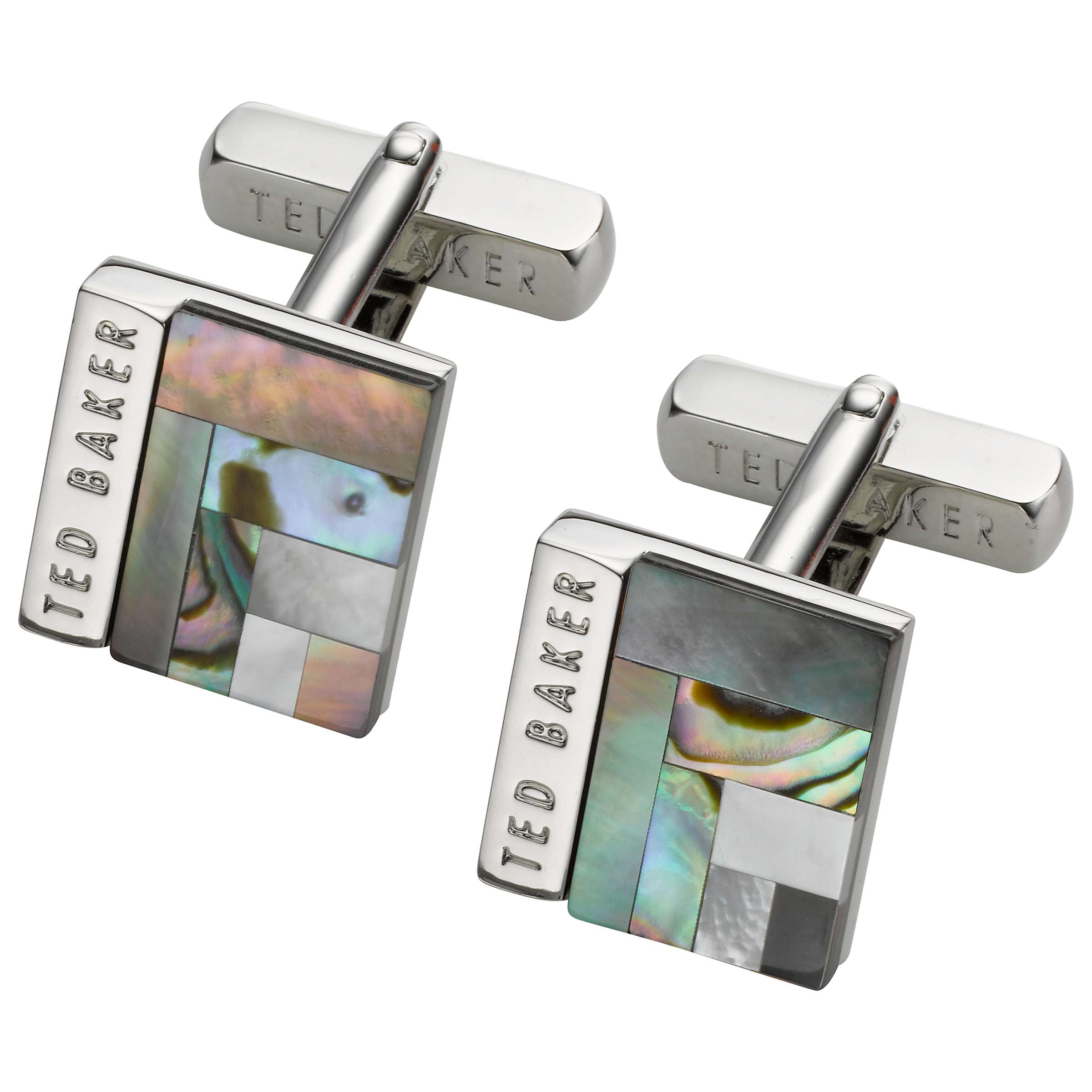Buy Ted Baker Burro Art Deco Style Square Cufflinks, Grey Online at johnlewis.com
