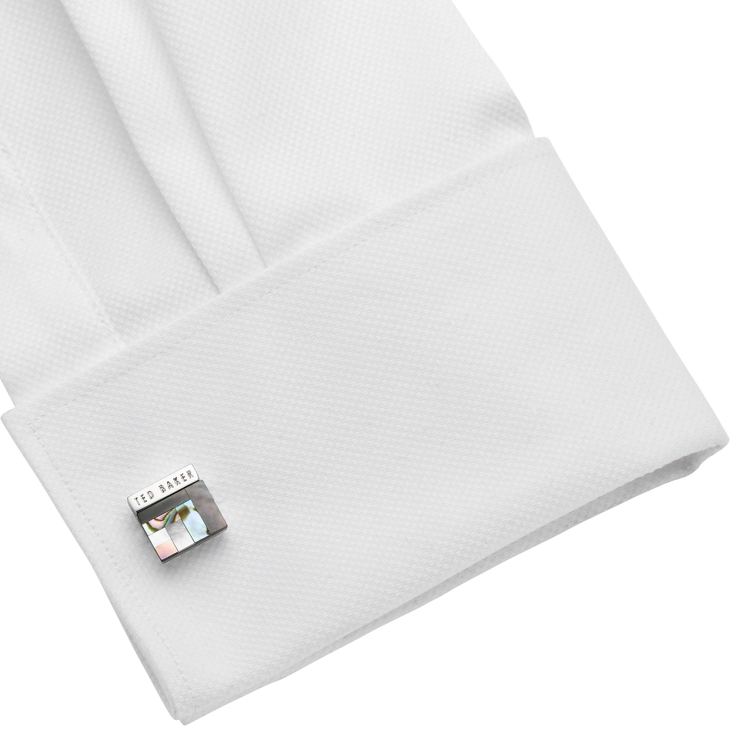 Buy Ted Baker Burro Art Deco Style Square Cufflinks, Grey Online at johnlewis.com
