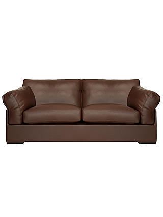 John Lewis & Partners Java Large 3 Seater Leather Sofa, Nature Brown
