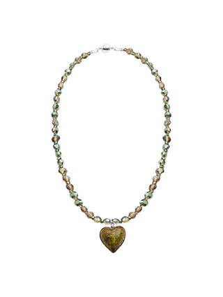 Martick Sparkle Heart and Crystal Pendant Necklace