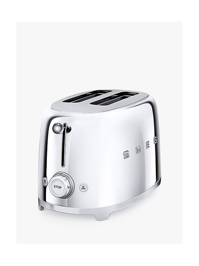 Smeg TSF01 2-Slice Toaster, Chrome