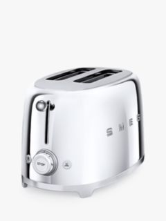 Smeg TSF01 2-Slice Toaster, Chrome