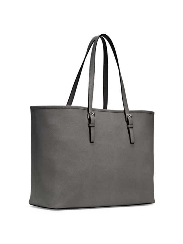 MICHAEL Michael Kors Jet Set Travel Medium Leather Tote Bag Grey