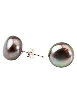 A B Davis Freshwater Pearl Sterling Silver Post Earrings