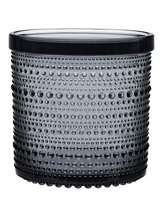 Iittala Kastehelmi Glass Jar, H11.1 x W15.7cm, Grey