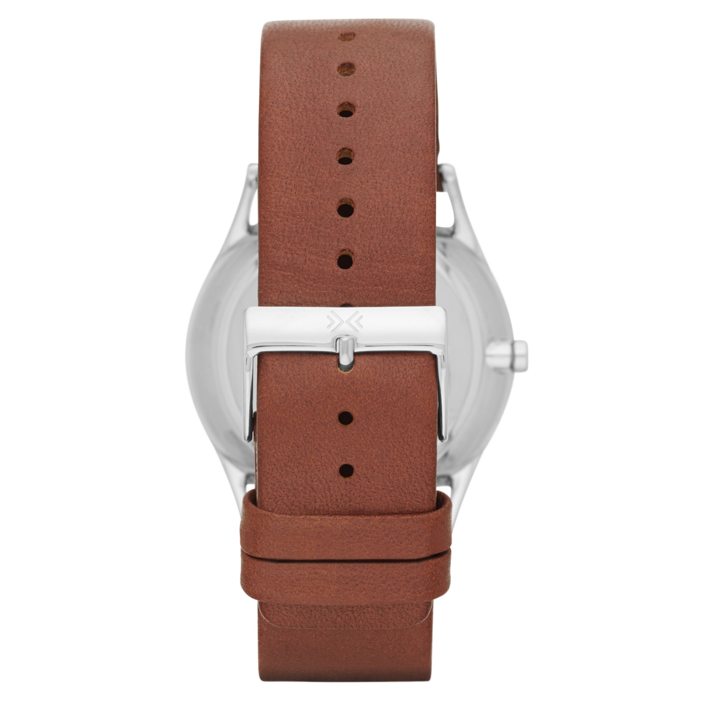 Buy Skagen SKW6086 Men's Holst Single Chronograph Leather Strap Watch, Brown/Grey Online at johnlewis.com
