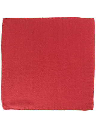 John Lewis & Partners Plain Silk Pocket Square, Red