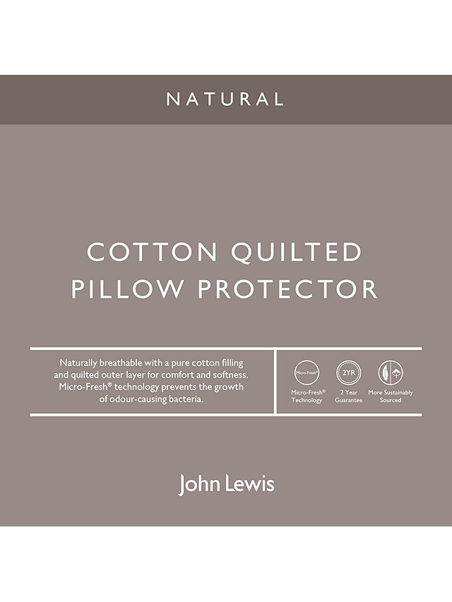John Lewis Natural Cotton Quilted Standard Pillow Protector