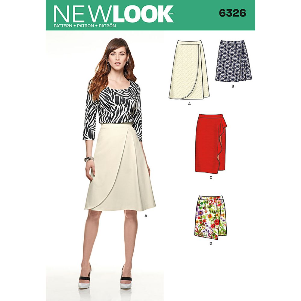 Download New Look Women's Mock Wrap Skirt Sewing Pattern, 6326 at ...