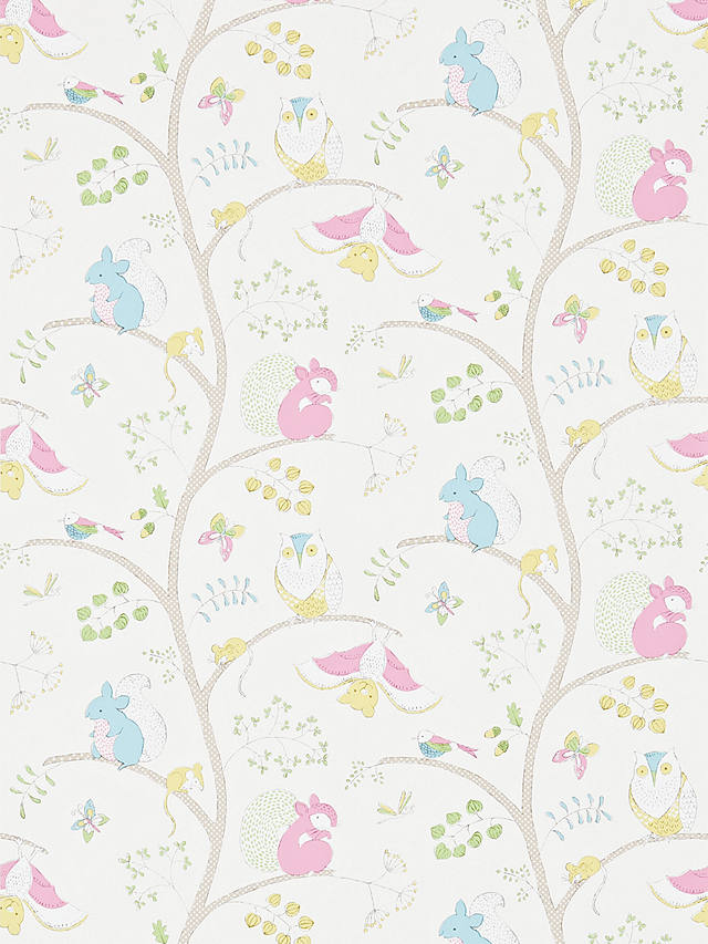Sanderson Going Batty Wallpaper, Pink / Blue, DLIT214017