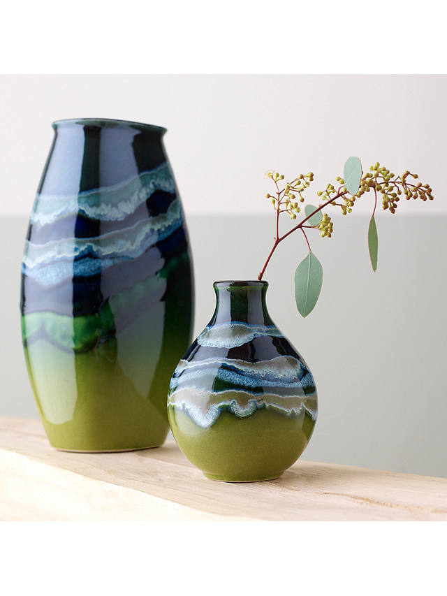 Poole Pottery Maya Bud Vase, H12cm, Green