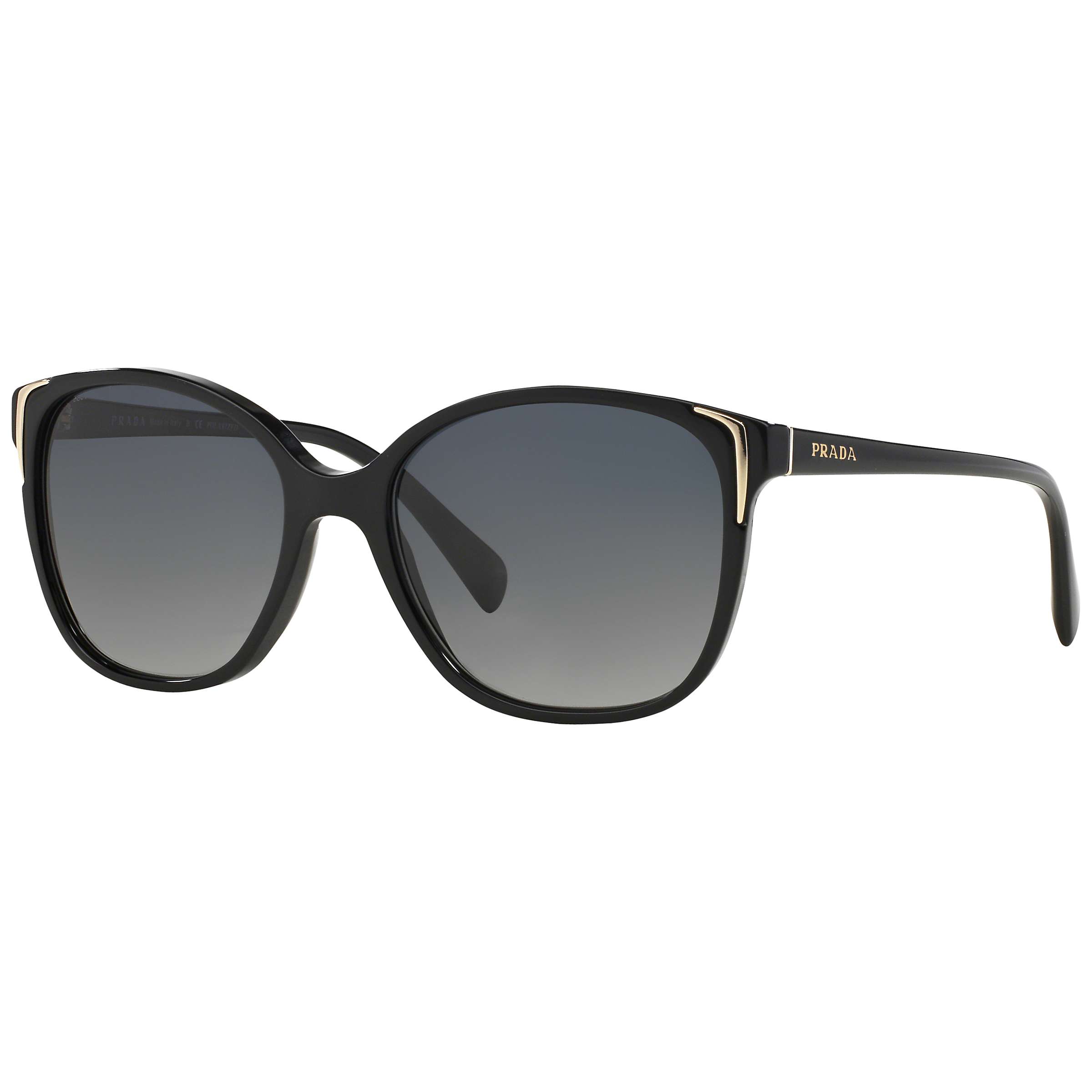 Buy Prada PR01OS Oval Sunglasses, Black Online at johnlewis.com