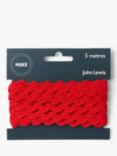 John Lewis 6mm Ric Rac, 5m, Red