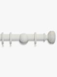 John Lewis Distressed Curtain Pole Kit, White, Dia.35mm