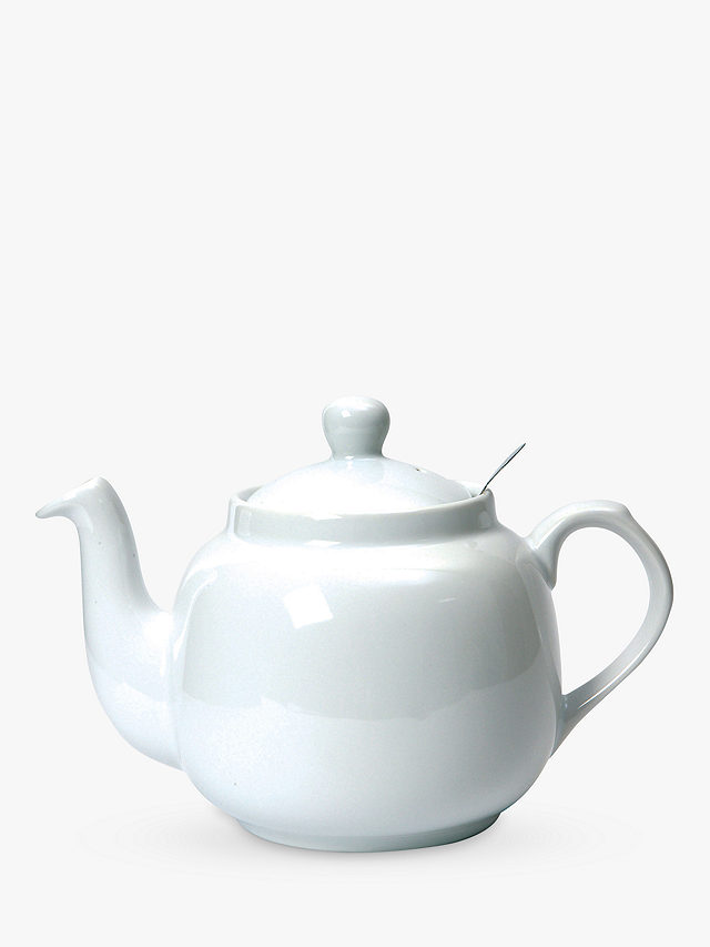 London Pottery Farmhouse Stoneware Filter 4 Cup Teapot, 1.2L, White
