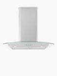 John Lewis & Partners JLHDA623 Chimney Cooker Hood, Stainless Steel and Curved Clear Glass